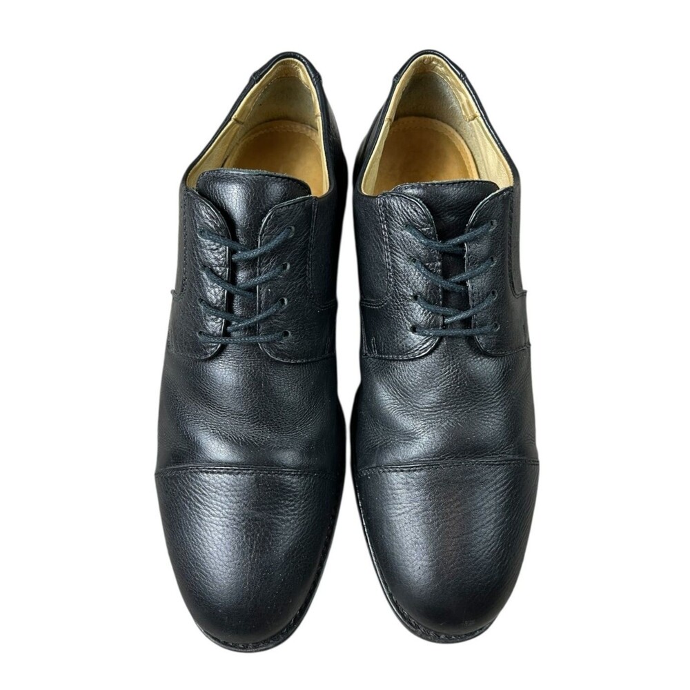 Belvedere Men's Black Soft Leather Duke Cap Toe Oxfords Size 10D Office Church